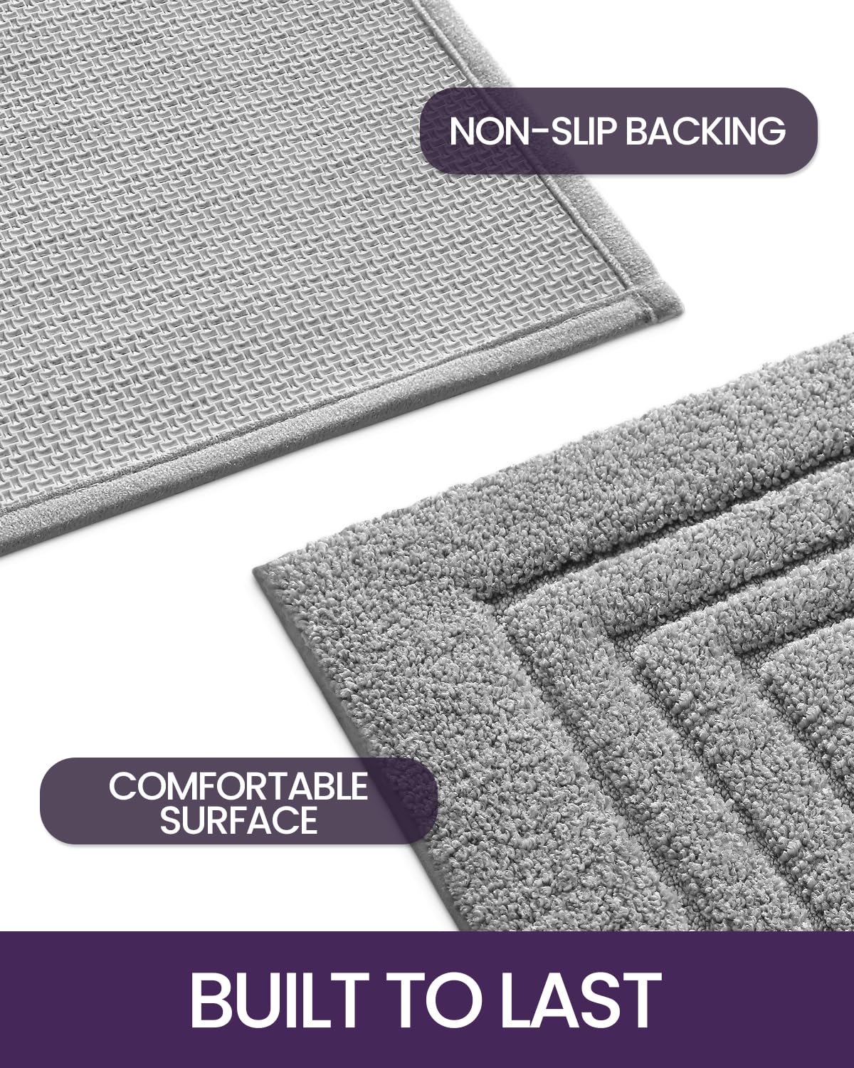 Dexi Bathroom Rug Mat 24X16, Ultra Soft Absorbent Mats, Non Slip Washable Shower Floor Rugs, Quick Dry Microfiber Bathmat For Tu
